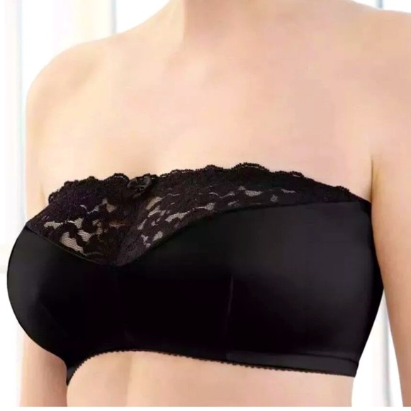 Glamorise Complete Comfort Strapless Bandeau Bra Wire Free 36B/C/D Black - Picture 1 of 6